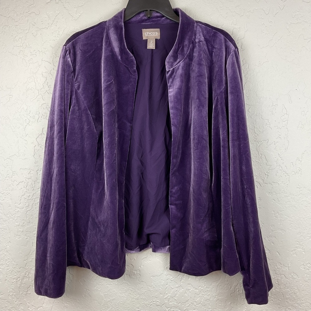 Chico’s Vibrant Purple Open Front Blazer Size 2